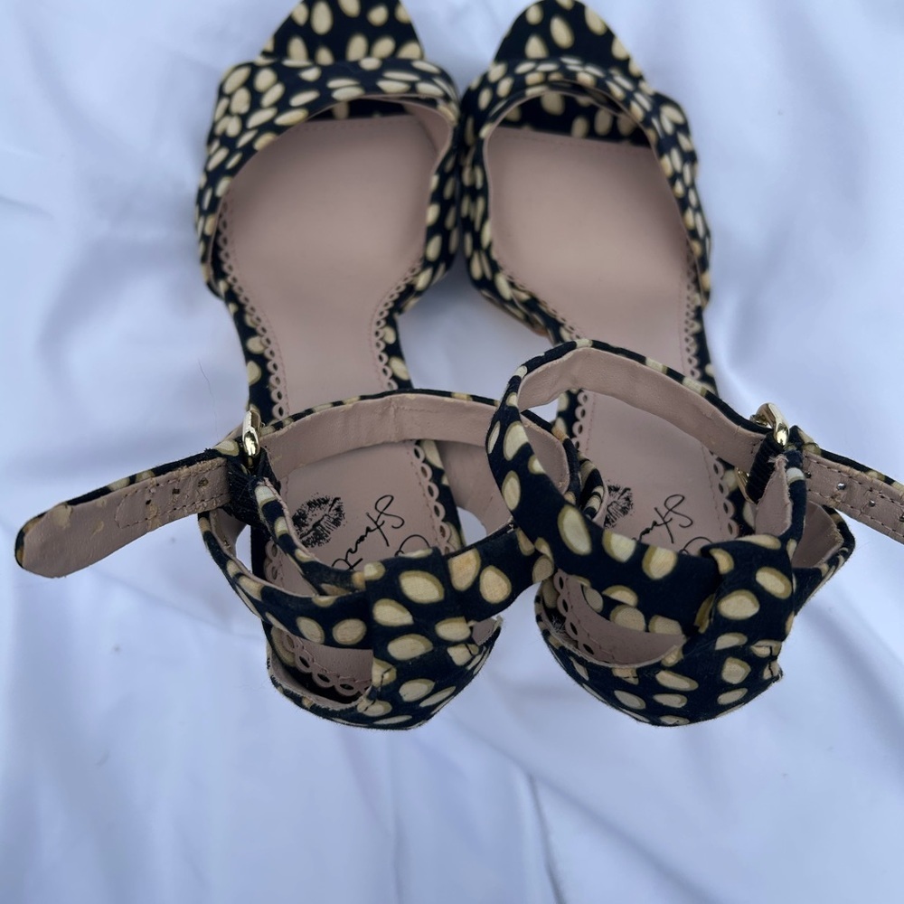 Vintage Colin Stuart size 9 animal leopard print platform strappy mobwife - Picture 7 of 10